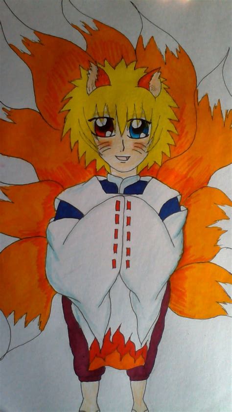 Child Naruto Nine Tailed Fox Spirit Colour By