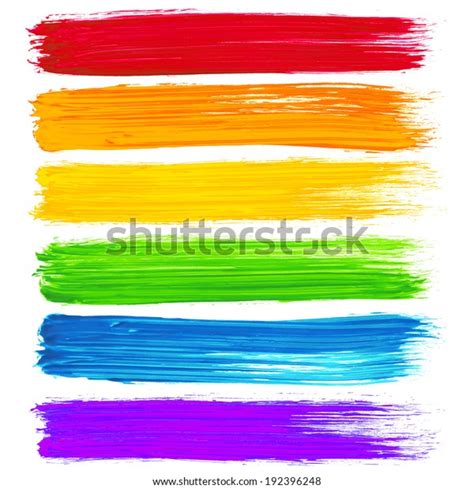 Vector Rainbow Watercolor Brush Strokes Stock Vector Royalty Free
