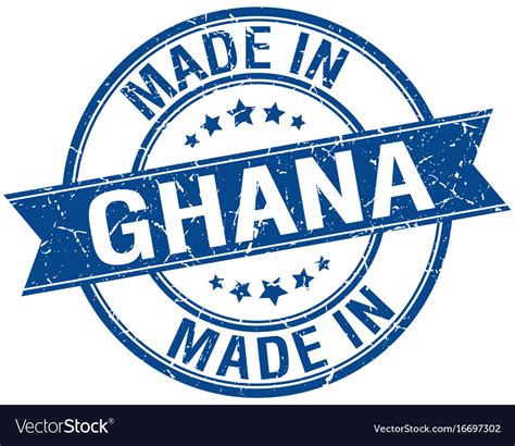 Made In Ghana Blue Round Vintage Stamp Royalty Free Vector