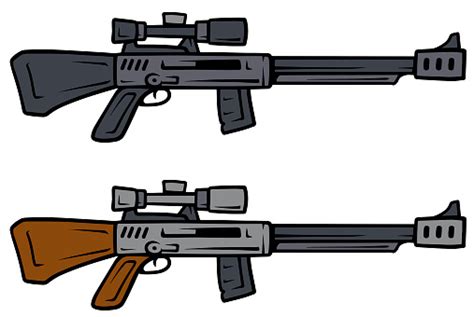 Ilustración De Rifles De Francotirador De Dibujos Animados Vector