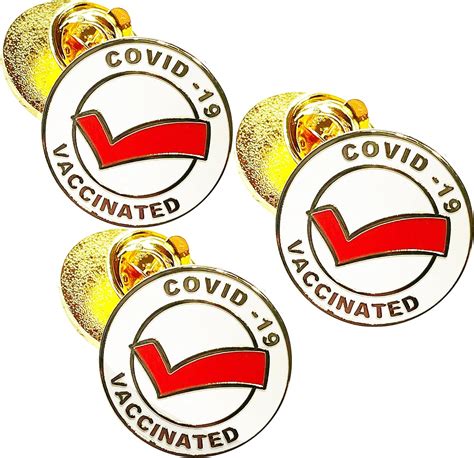 Vaccinated Covid 19 Coronavirus Enamel Lapel Pin Covid19 Badge Tag Id