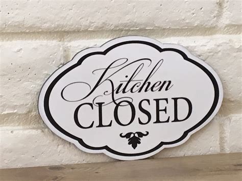 Kitchen Closed Wood Sign Elegant Kitchen Decor Black And Etsy