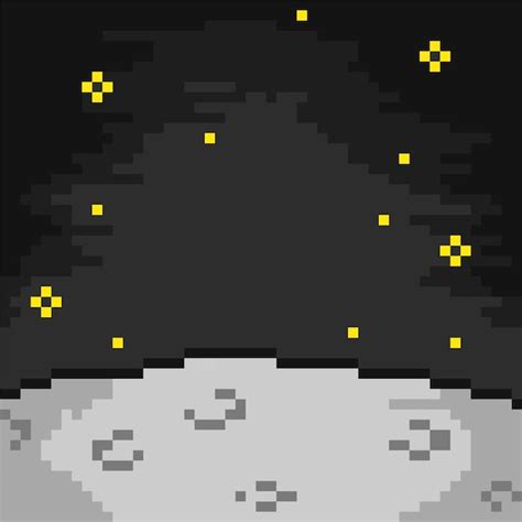 Premium Vector Moon Surface With Pixel Art Style