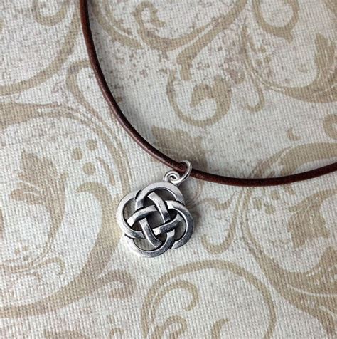 Celtic Irish Knot Necklace Pendant On Leather Cord Mens Etsy