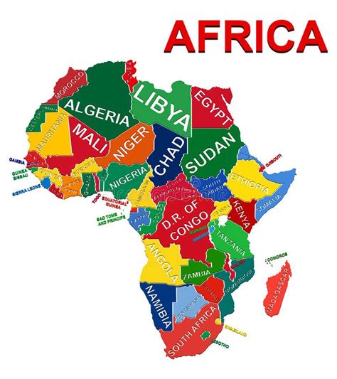 Africa Political Map Stock Vector Illustration Of World 53791608 Artofit