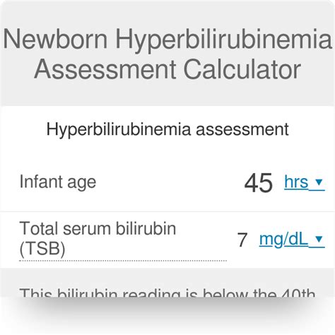 Bilirubin Level Newborn Calculator