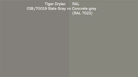 Tiger Drylac 038 70019 Slate Gray Vs RAL Concrete Grey RAL 7023 Side