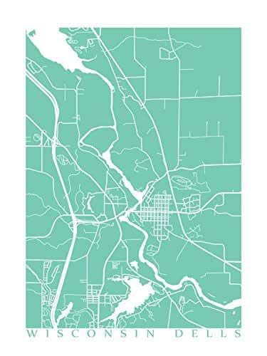 Wisconsin Dells Map Print Handmade Products