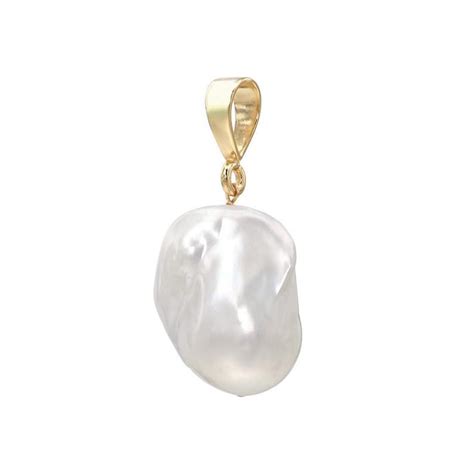 Large Statement Baroque Pearl Pendant White Freshwater Pearl Etsy