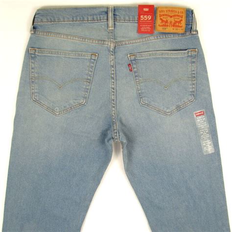 Levis 559 Jeans Mens Relaxed Fit Size 32 X 34 Lt Blue Fade Straight Leg