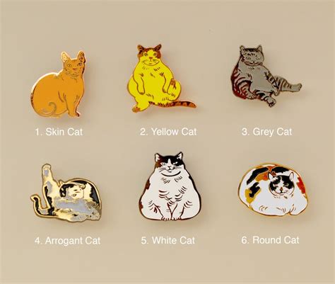 Cats Enamel Pins Cat Ts Enamel Pin Brooch Calicocat Fat Etsy Australia