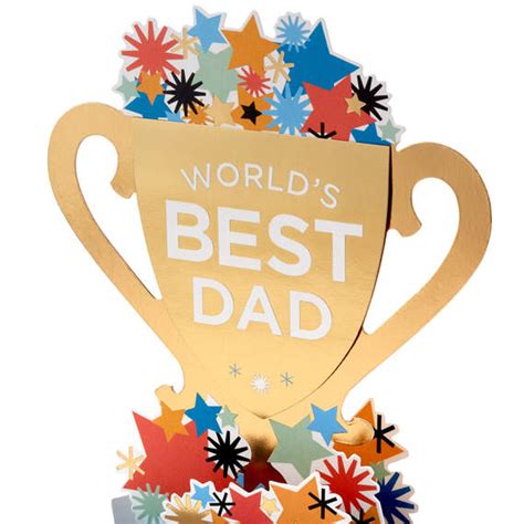 Worlds Best Dad Trophy 3d Pop Up Fathers Day Card Greeting Cards