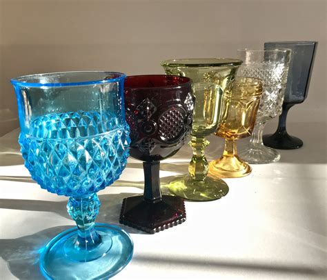 Another Set Available In My Shop Vintage Mismatched Goblets Set Of 6 Housewares Glass