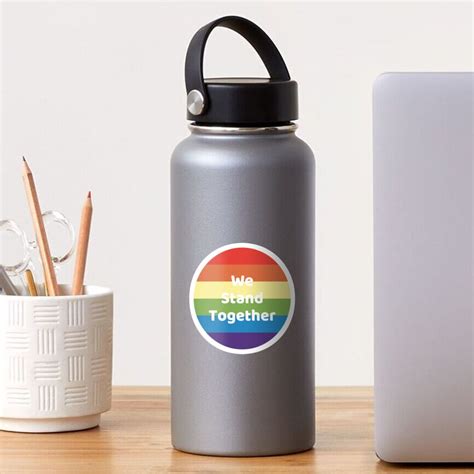 we stand together lgbtq pride flag lgbt pride month rainbow sticker by designliterally redbubble