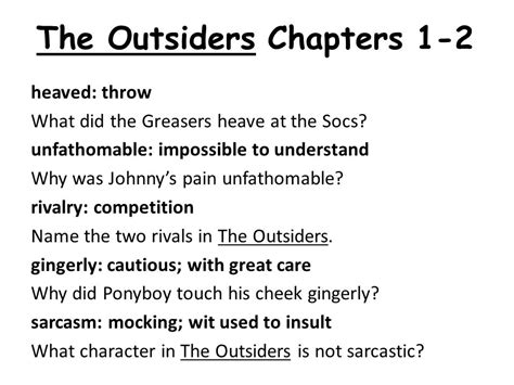 The Outsiders Chapters Ppt Download