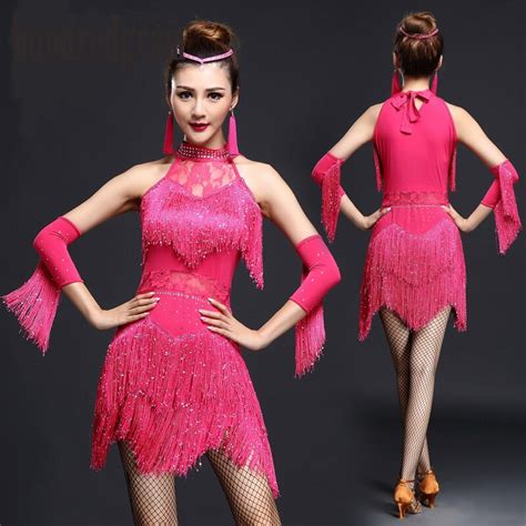 The New Latin Dance Costume Performance Adult Adult Female Latin Dress Fringed Skirt Dress
