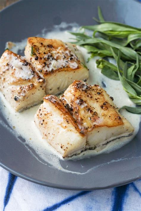 Pan Seared Cod With Tarragon Cream Sauce Cod Recipes Tarragon