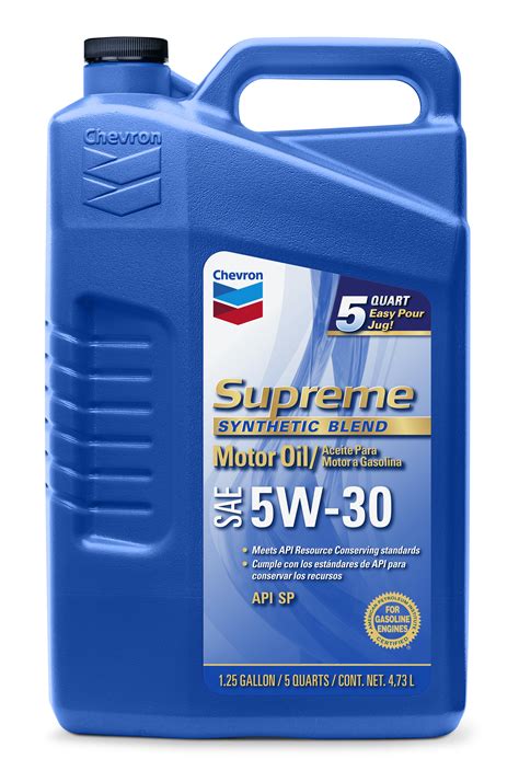 Chevron Supreme Synthetic Blend Motor Oil 5w30 5 Quart
