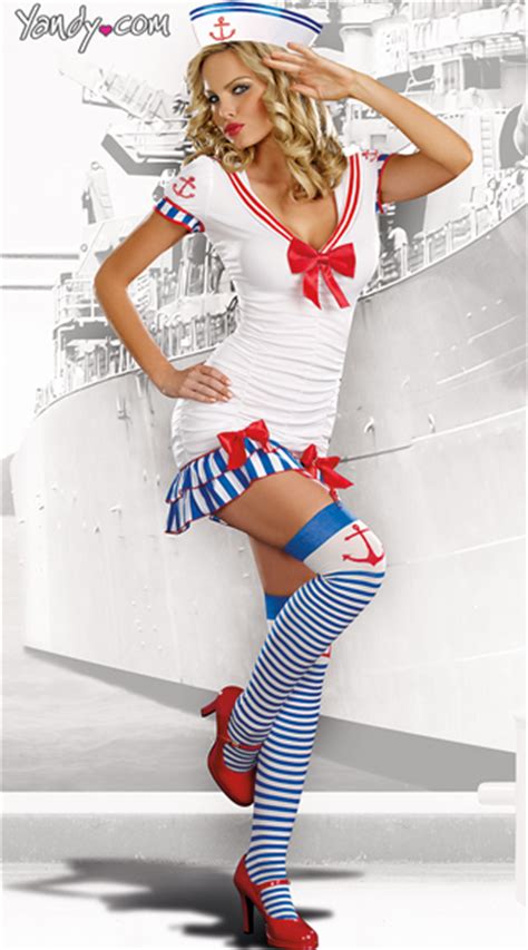 Sailor Pinup Costume White Sailor Costume Striped Sailor Costume