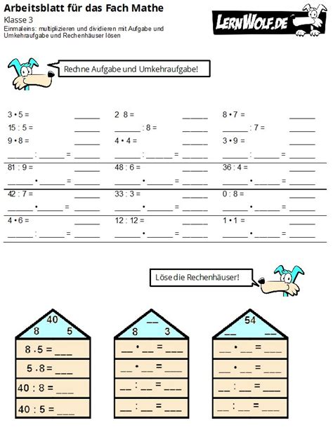 Klassenarbeiten und übungsblätter zu tausendertafel. Übungen Mathe Klasse 3 kostenlos zum Download - lernwolf.de