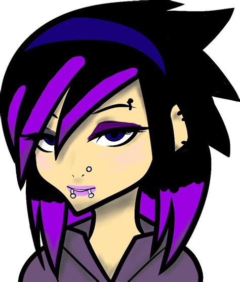 Colored Lineart Emo Girl By Animewiccan725 On Deviantart