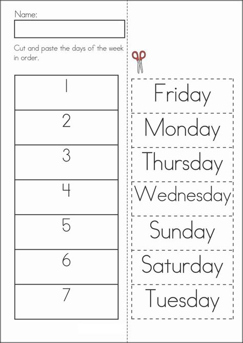 Days Of The Week Worksheet Activities Literacy Worksheets