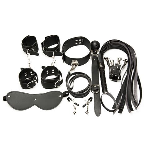 Beginner Bondage Set Adult Kit Ballgag Mask Handcuffs Whip Flogger R78