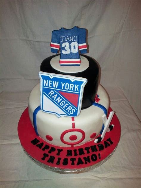 New York Rangers Cake Hockey Birthday Cake Hockey Party Birthday