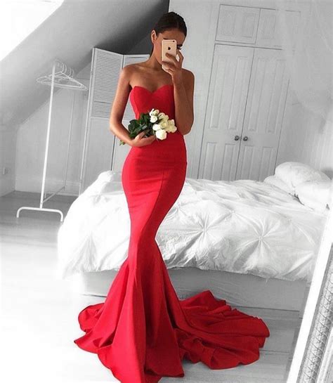 Stylish Red Sweetheart Neck Long Prom Dressesformal Resses Prom