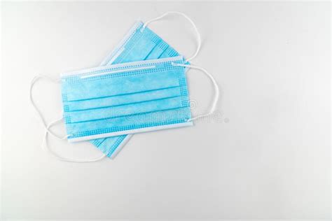 3 Ply Surgical Face Mask Isolated On White Background Stock Image