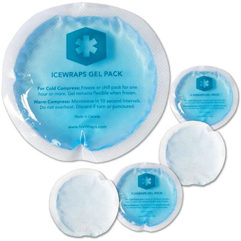 Icewraps 4” Round Reusable Gel Ice Packs With Cloth Backing Hot Cold