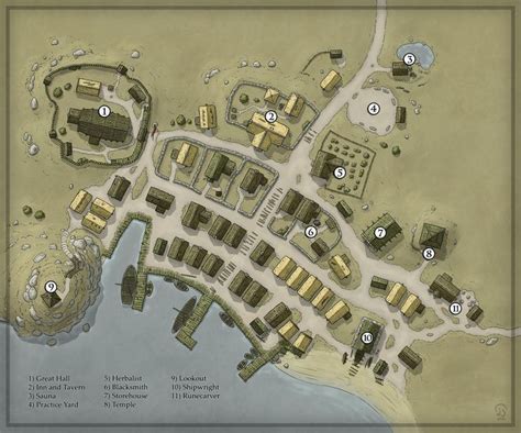 Coastal Village Remake By Ashlerb On Deviantart Fantasy City Map Fantasy World Map Fantasy