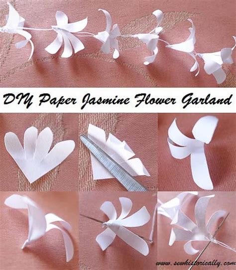 Diy Indian Paper Jasmine Flower Garland Tutorial Sew