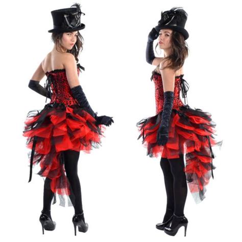 Black Red Designer Burlesque Dress Up Costume Outfit Burlesque Dress