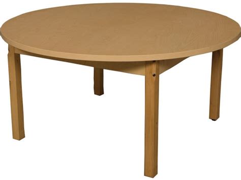 Round Laminate Classroom Table W Hardwood Legs 48dia Classroom Tables