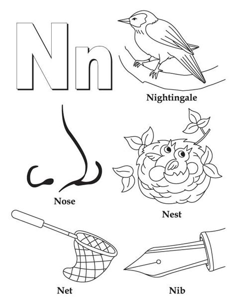 This is not a physical product. Letter n coloring pages to download and print for free