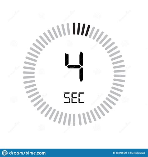 The 4 Seconds Icon Digital Timer Clock And Watch Timer Count Stock