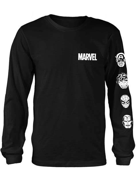 Camiseta De Marvel Comics Stacked Heads De Manga Larga Ropa Marvel