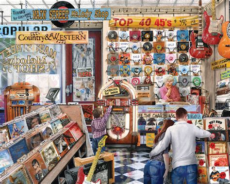 How are puzzles made at new york puzzle company? The Melody Shop, 1000 Pieces, Springbok | Puzzle Warehouse