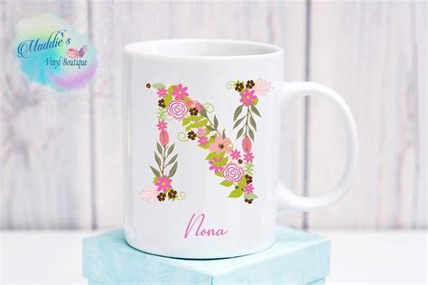 Excited To Share The Latest Addition To My Etsy Shop Personalised Floral Initial Mug For