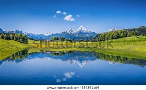 Panoramic View Idyllic Summer Landscape Alps Stock Photo Edit Now