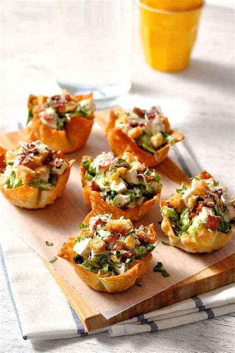 Caesar Salad Wonton Cups Recipetin Eats