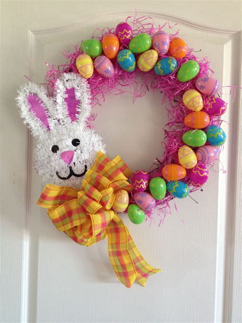 Welcome the spring season with this cheap and easy diy dollar store spring decor that you can also use as easter decor. Dollar Tree Easter Wreath. | Diy easter decorations ...