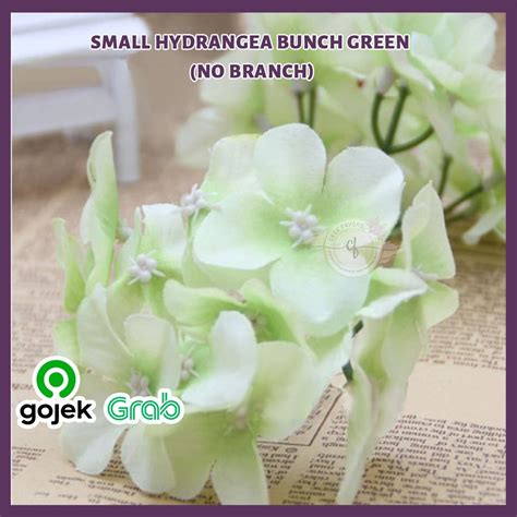 Jual Bunga Plastik Backdrop Small Hydrangea Bunch Green No Branch