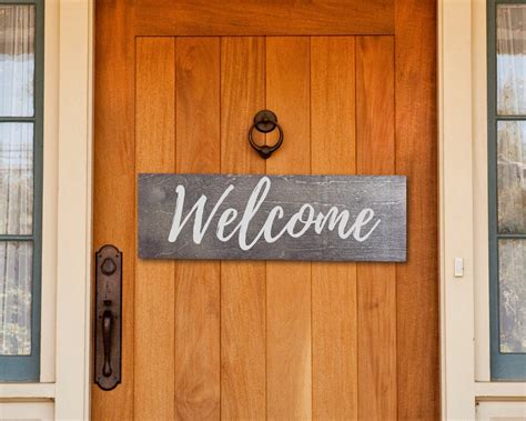 Welcome Sign Wreath Sign Welcome Sign Front Door Rustic Welcome Sign