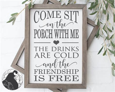 Come Sit On The Porch With Me Svg Porch Sign Svg Summer Cut Etsy