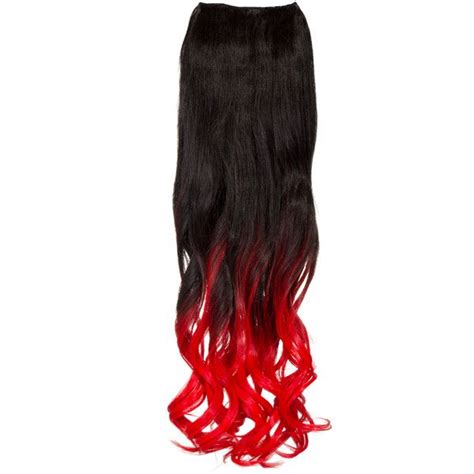 Dip Dye Curly One Piece Hair Extension In 2ttred Raven To Red 20