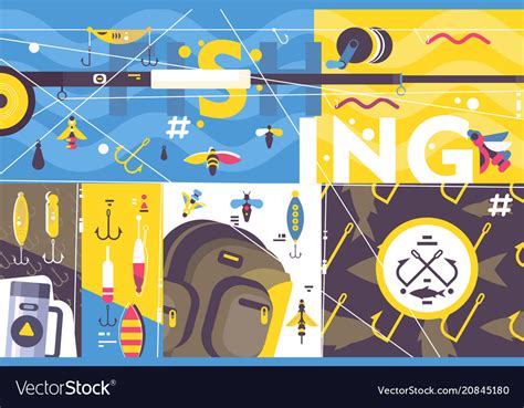 Fishing Background Royalty Free Vector Image Vectorstock