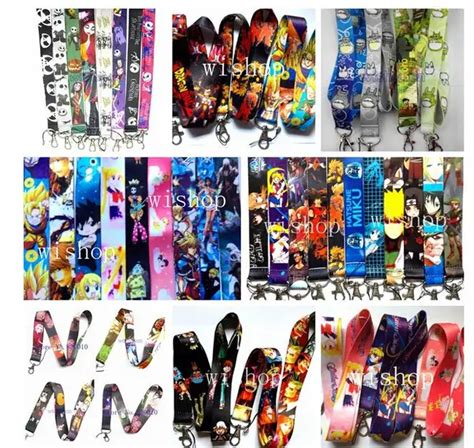 Wholesale Free Shipping 1200 Pcs Mixed Japanese Anime Lanyards Neck Strap Keys Camera Id Card