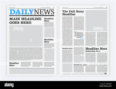 Tabloid Newspaper Template Tabloid Newspaper Design Template Vector